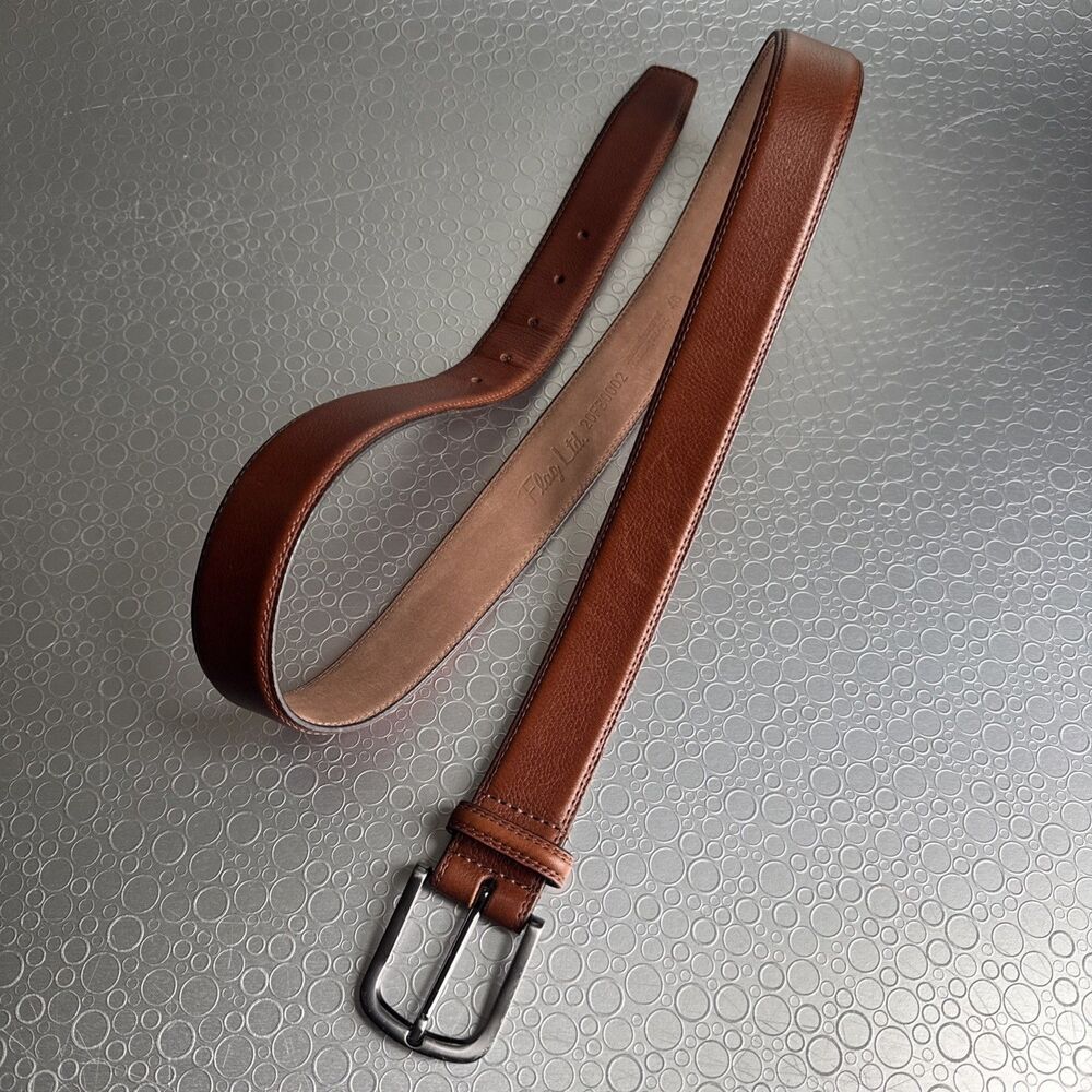 Flag LTD Mens Brown Leather Belt Corporate Casual Preppy Ivy League - Size 40